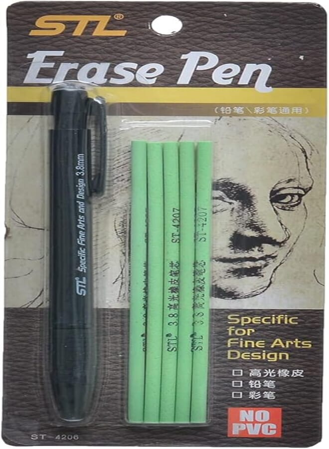 STL ST-4206 Erase Pen Specific For Fine Arts Design - Black